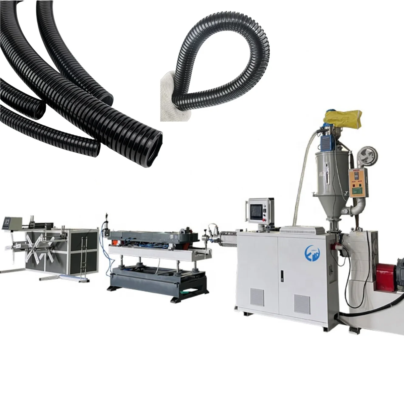 PE/PP/PVC water drain refrigeration cable Wire protection single layer corrugated pipe Extrusion Machine Production line