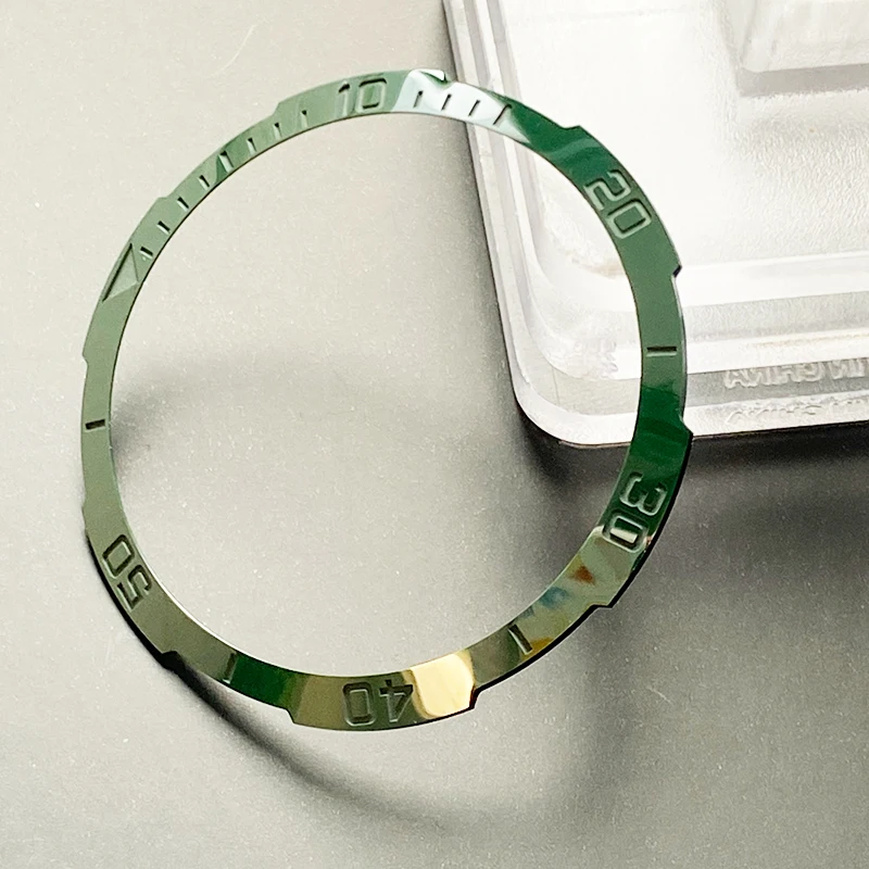 Irregular Shape Green Ceramic Watch Bezel Insert For Watch Custom Made Ceramic Bezel With engrave Minute Scale