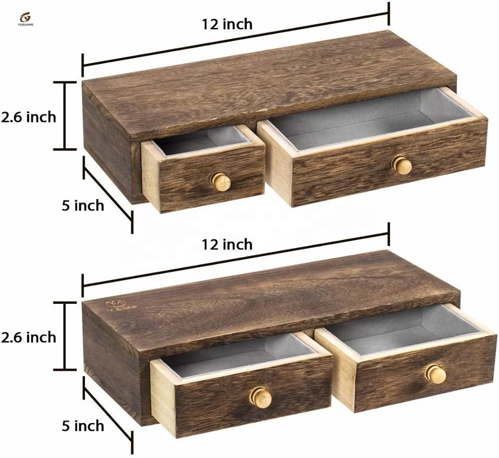 Rustic Wood Wall Floating Shelves for Storage and Display Perfect Use as a Nightstand Bedside Shelf Floating Shelf with Drawer