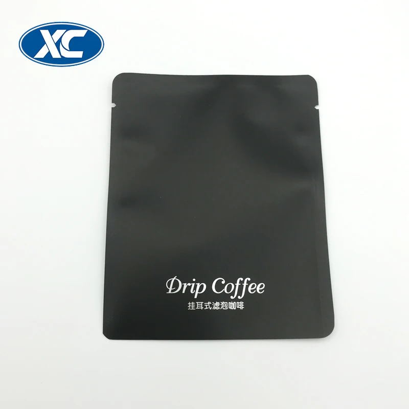 reusable matt black 3 side sealed packaging sachet drip coffee bag