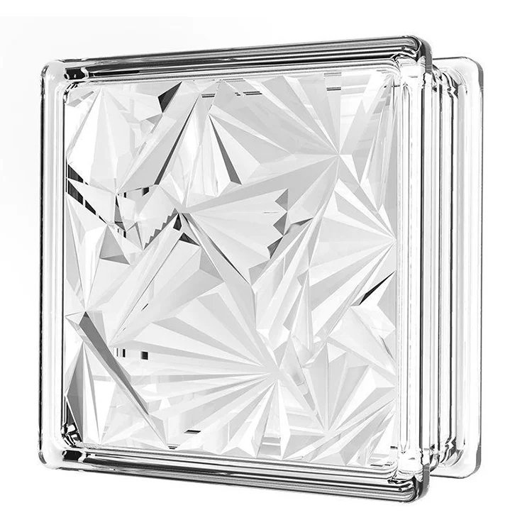 Best selling 190*190*80mm decorative parallel design clear glass blocks hollow clear and color glass bricks