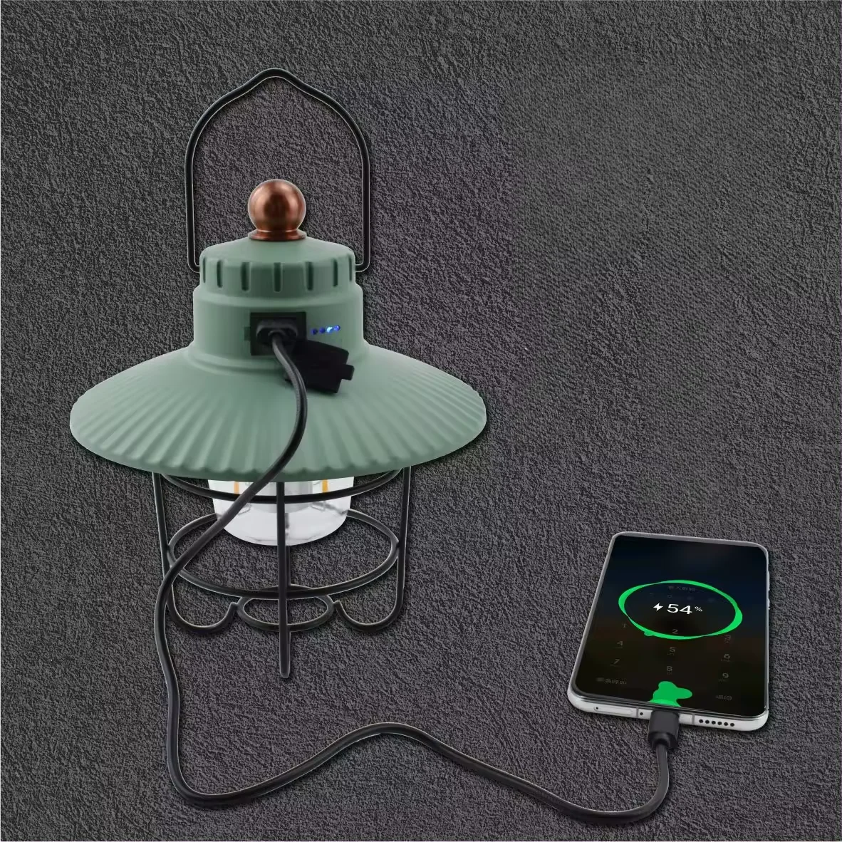 NPOT HOT SELLING Outdoor Retro Atmosphere Camping Lamp Usb Charging Camp Portable Tent Lamp