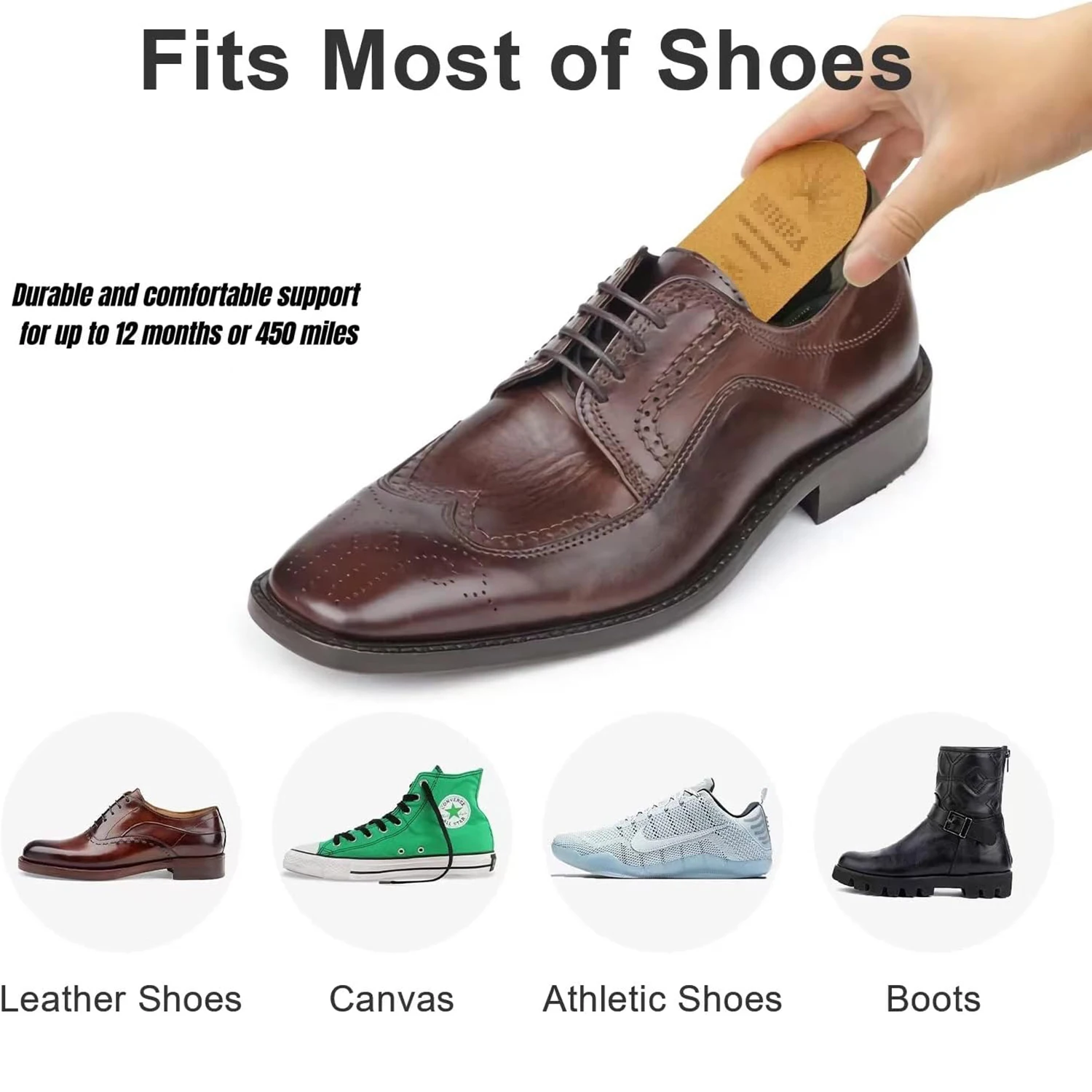 adjustable Heel Lifts for Shoes, 1/4' Height Increase Insoles for Achilles Tendonitis, Leg Length Discrepancy,  Shoe Lifts