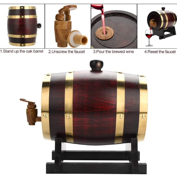 Perfect vintage stable handmade big capacity bar display oak wooden wine barrels