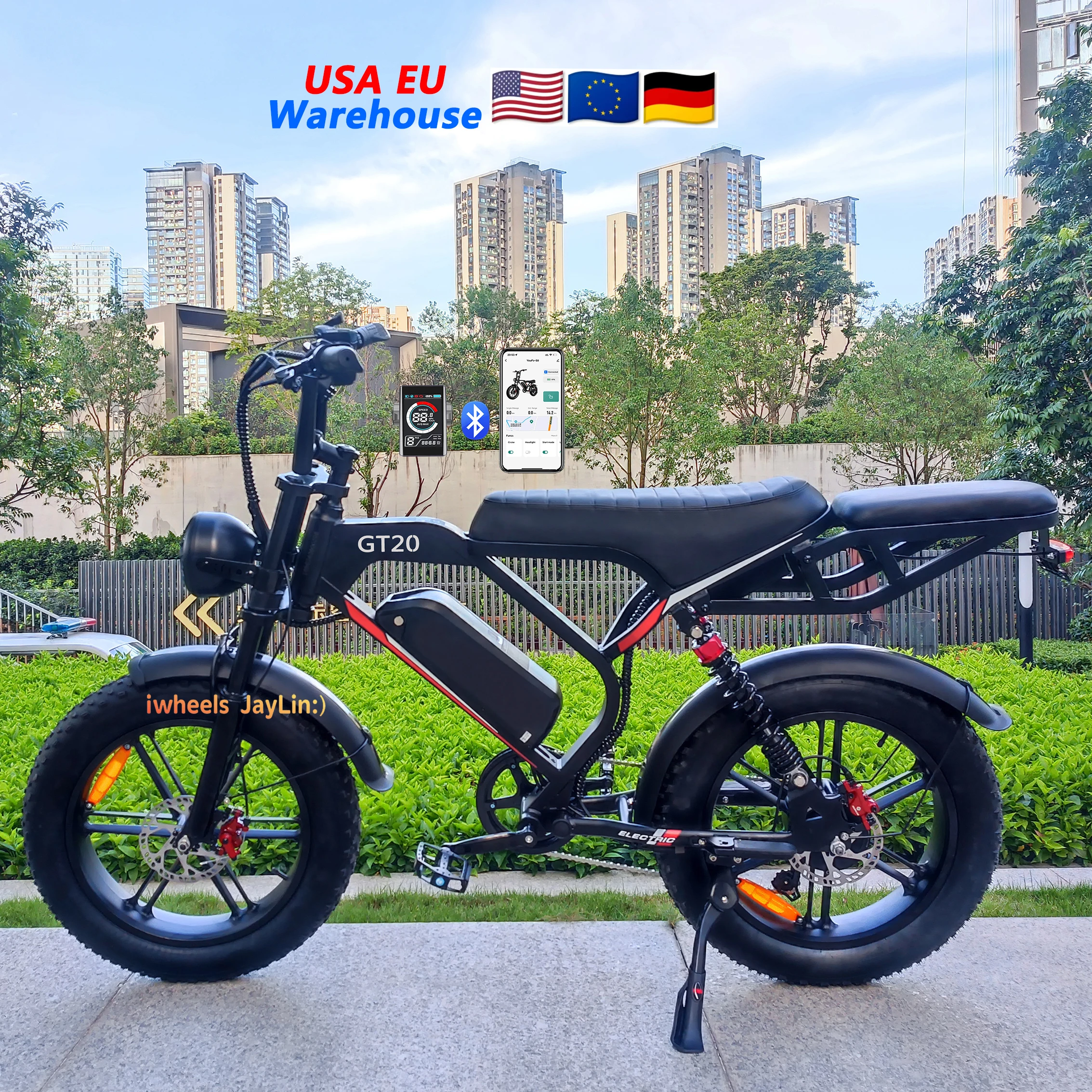 USA EU Hot Sale Dirt E Bike S8 73 Electric Mountain Cycle 20 inch Fat Tire V20 Bikes 1000W 1500W 250W Motor Bicycle Hybrid Aldut