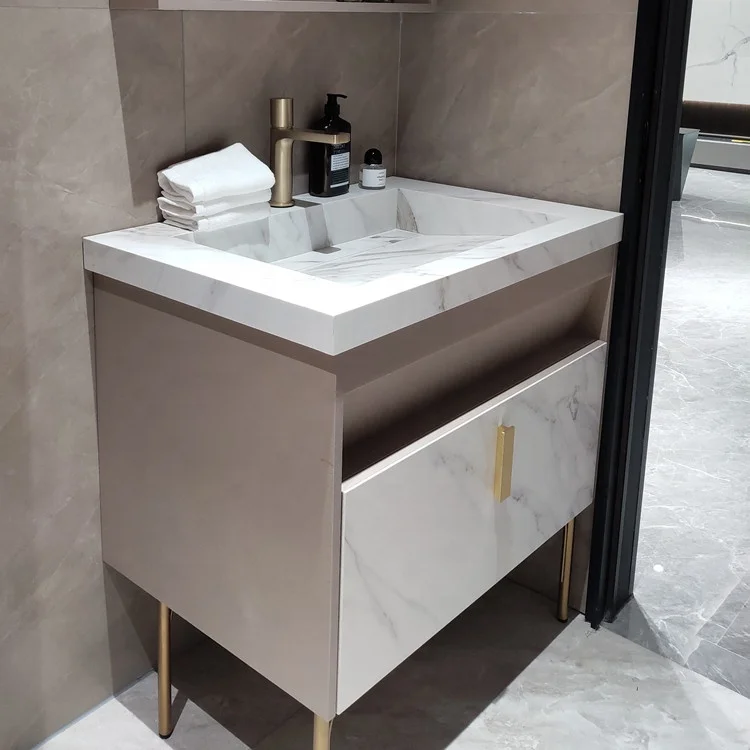 Best Quality Easy Cleaning Black White Marble Sintered Stone Bathroom Vanity Basin