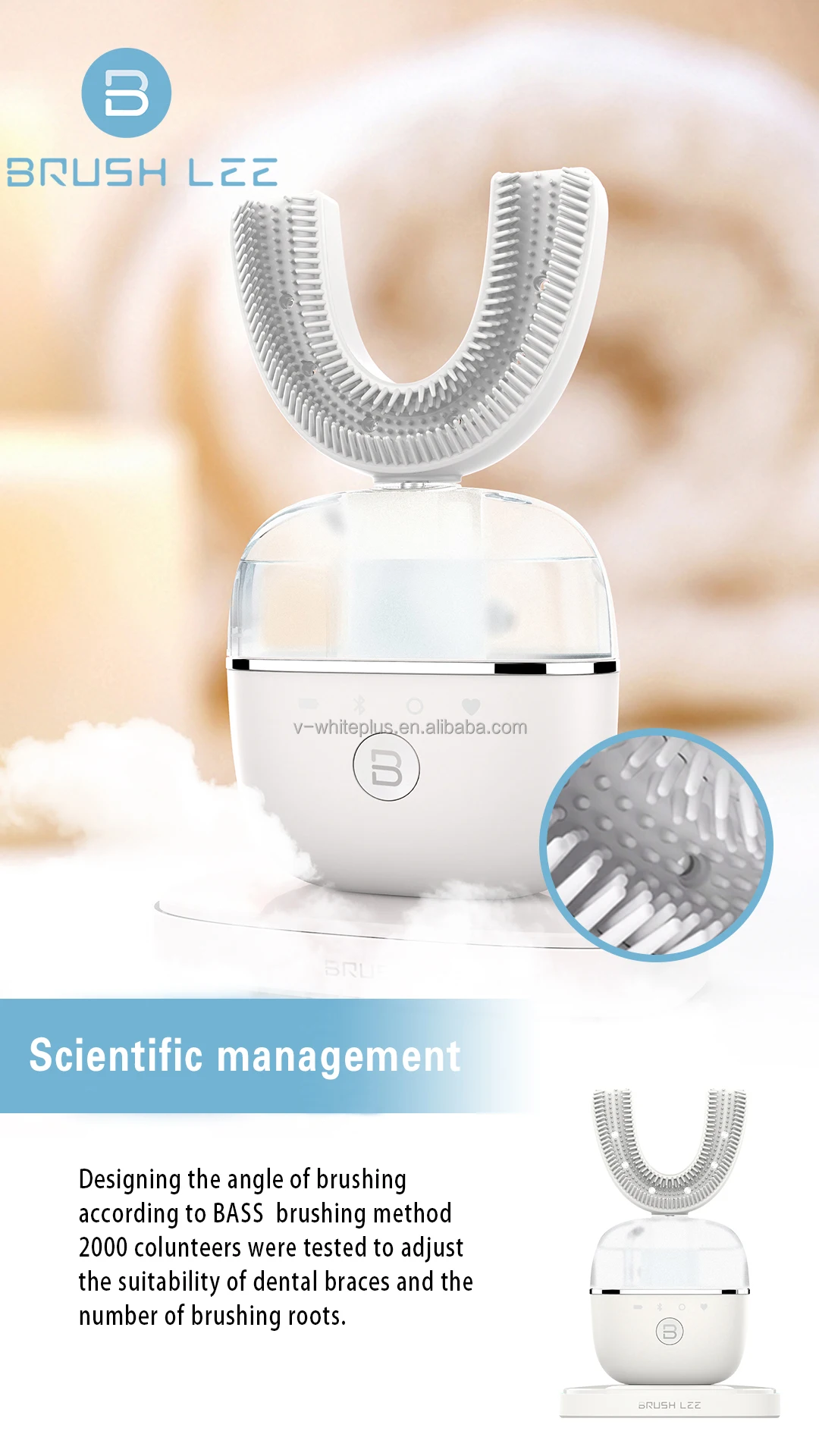 wholesale products professional wireless kraft cleaner u shape 360 toothbrush