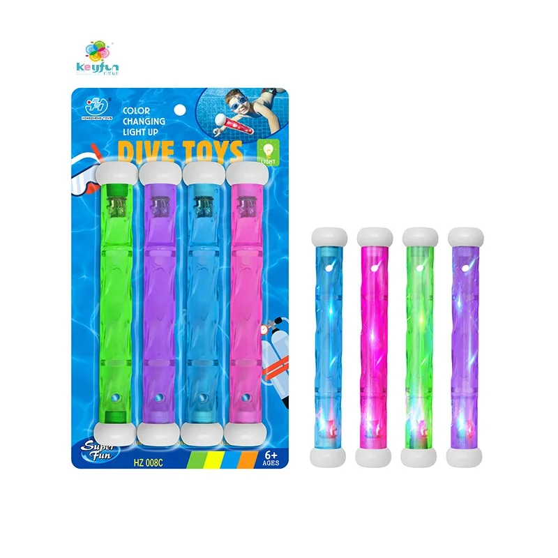 Summer underwater toys light up dive stick pool toys diving stick with lights for kids
