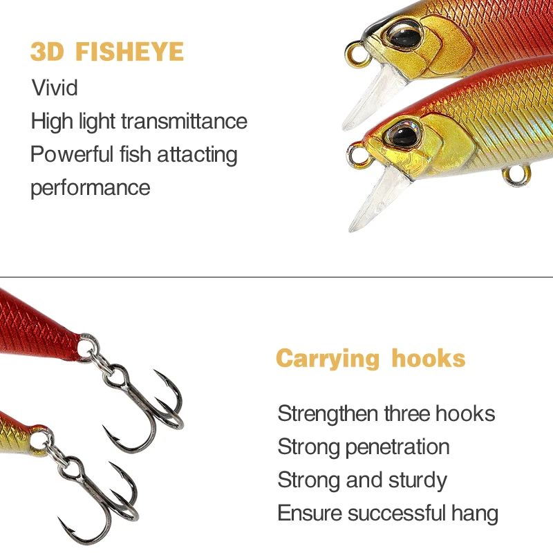 Top Right 5g 50mm 9045b Pesca Sinking Hard Bait Minnow Lures Fish Bait Lures