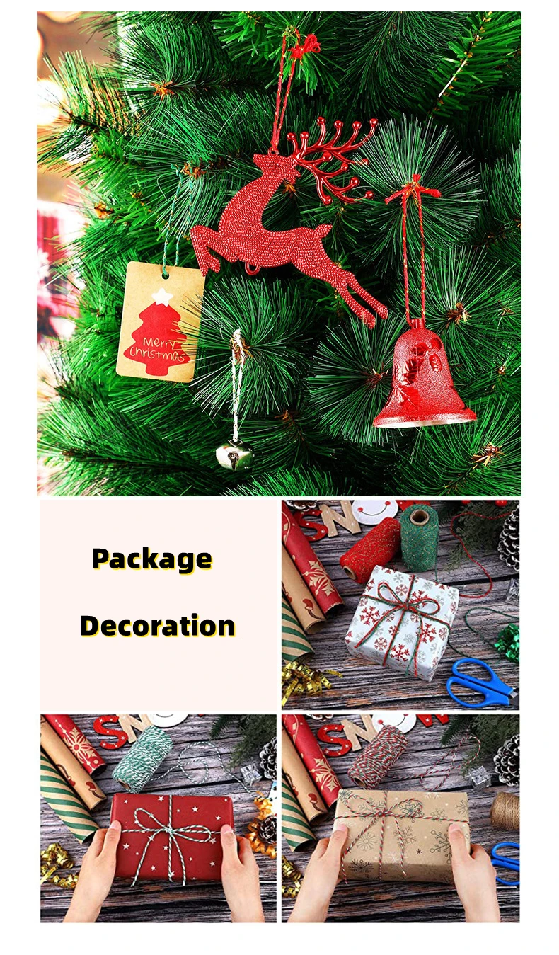 cotton linen rope colored decorative cotton rope 1.5mm colorful cotton rope with gold line