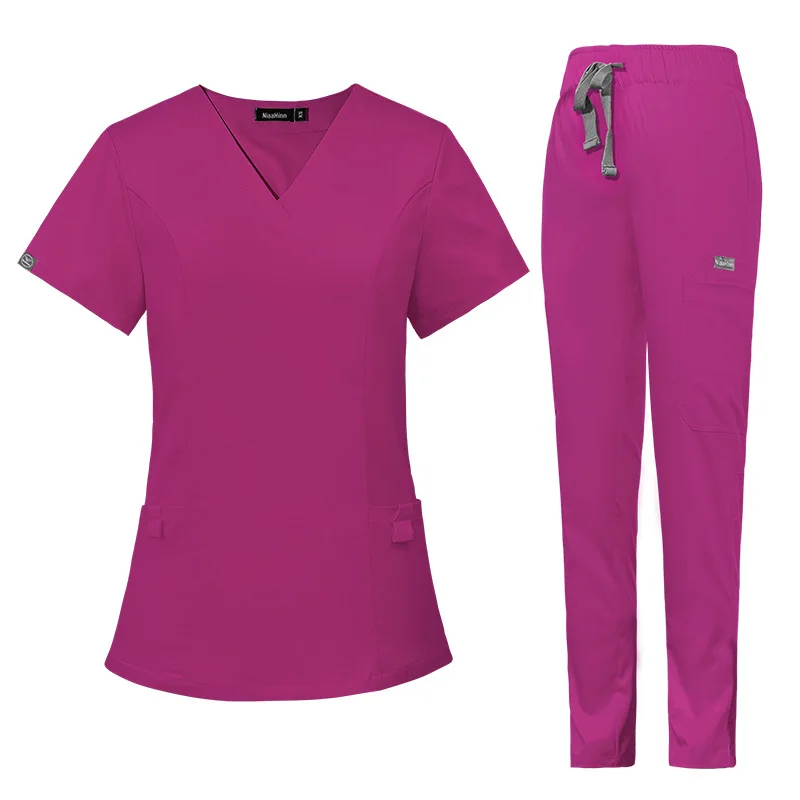 Hospital Nurse Uniforms Comfortable Medical Stylish Scrub Suits New Design Hospital Women Nurse Tops And Pants Set