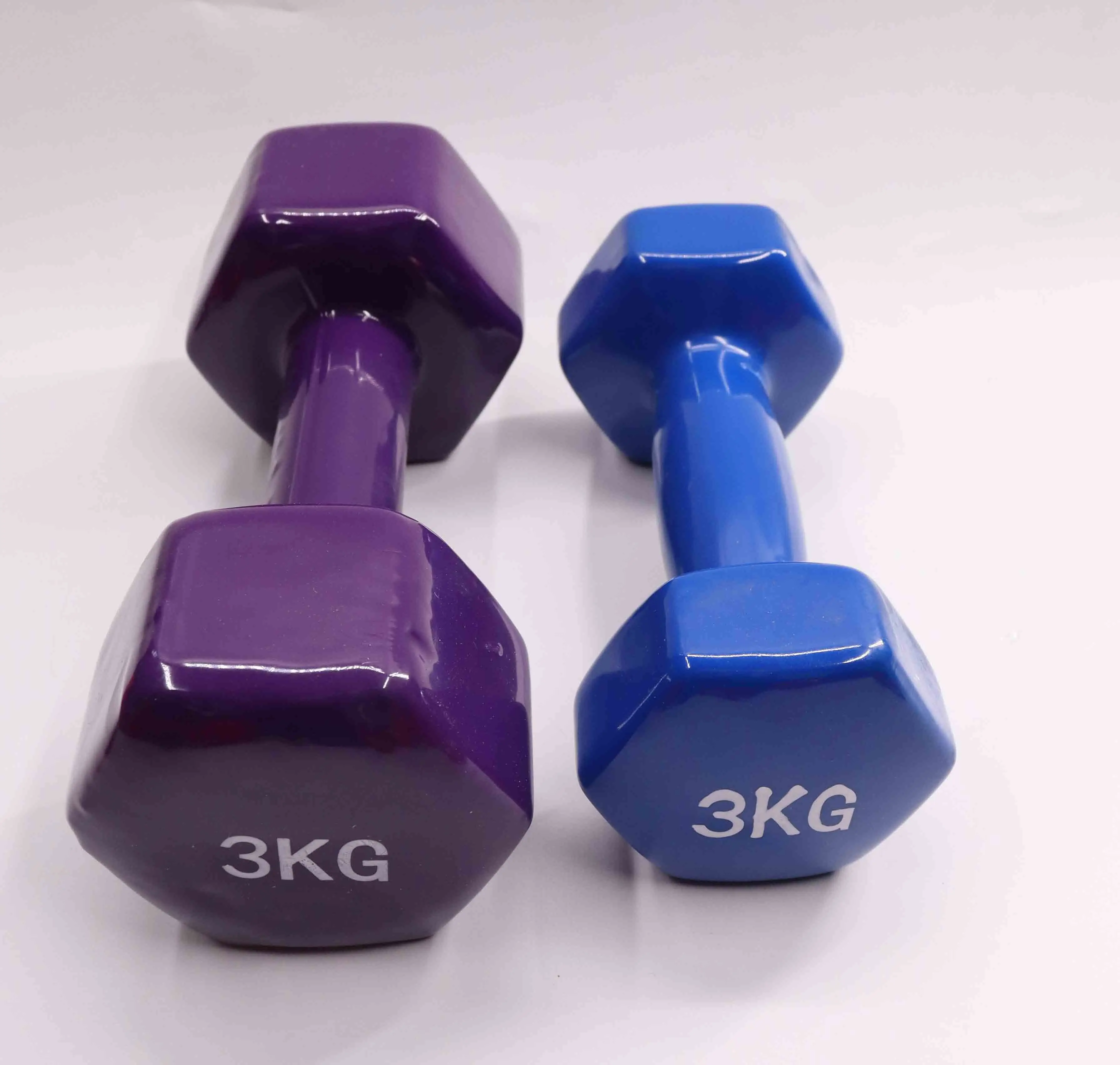 Factory direct new process fitness equipment neoprene dumbbell color sports neoprene dipped plastic hexagonal female dumbbell