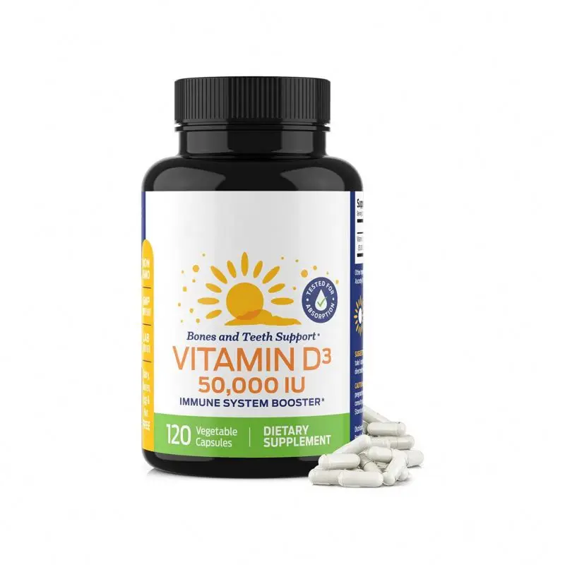 Vitamin D3 Weekly Supplement Plant Vitamin D Capsules Bone Teeth and Immune Support Easy to Swallow Pure Vitamin D3
