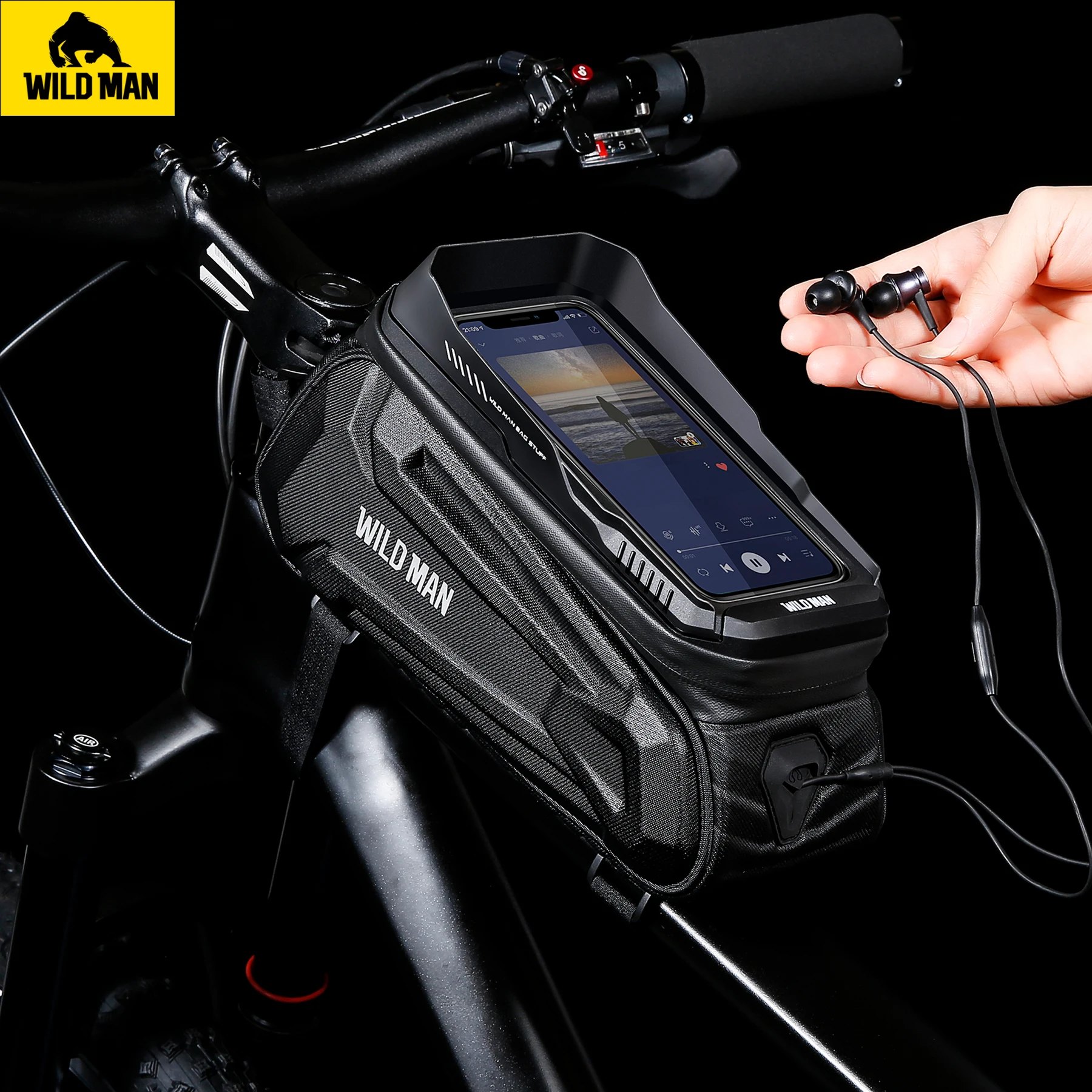 Wildman 1.2L XT5 Bicycle Bags & Boxes Waterproof Phone Holder TPU Touch Screen Frame Bike Bag