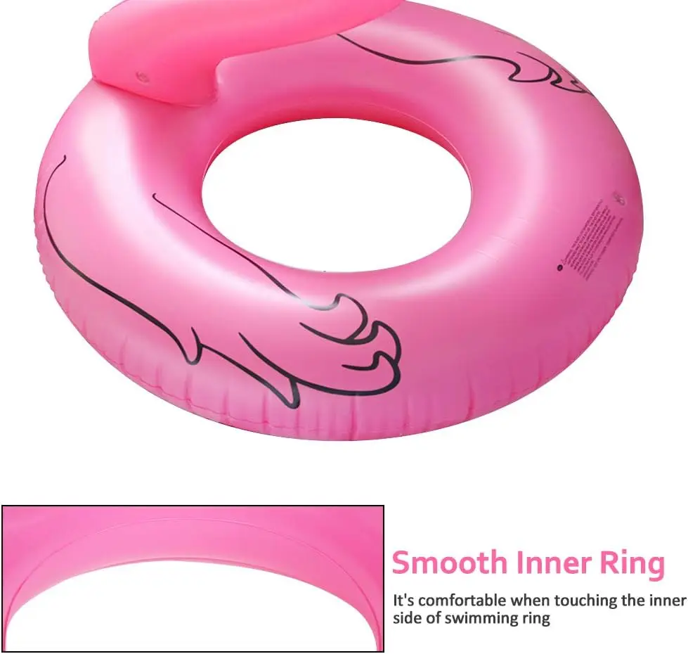 Inflatable Pool Toys Pink Flamingo Swimming Rubber Ring Lounge Swimming Pool Float Beach Raft great for both Adults and Kids