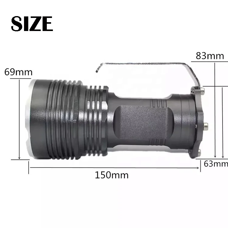 5 LED Flashlight Outdoor Working Hunting Marine Long Range Handheld Searchlight