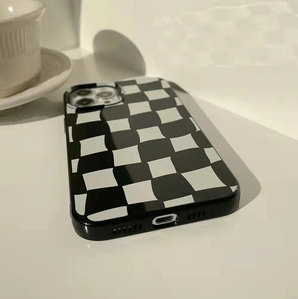 Checkerboard Plaid Checked Checkered Phone Case For Iphone 11 Pro Xs Max Xr X 7 8 6 6s Plus Grid Hard Back Cover Slim Coque