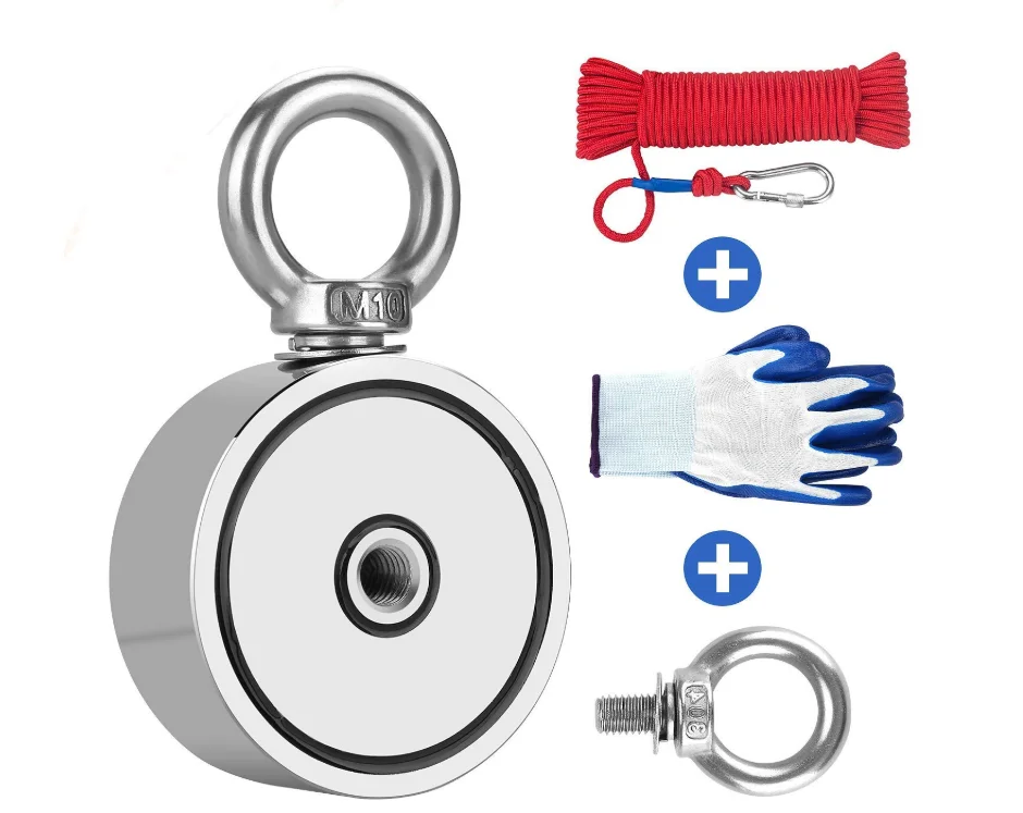 Manufactory direct sale super strong 200kg(440LB) pull force pot  fishing magnet
