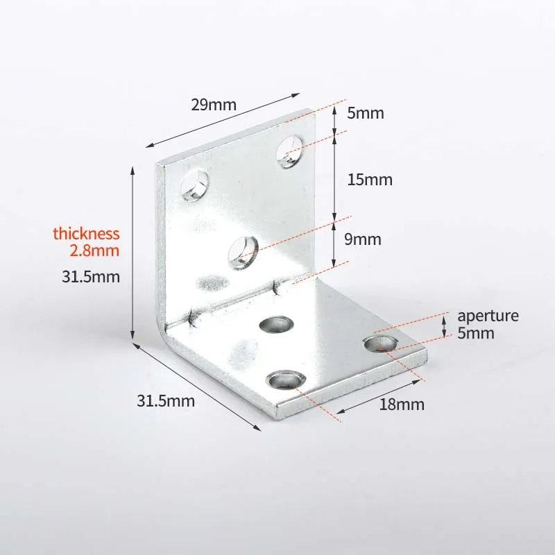 Hot selling high quality galvanized L-shaped metal iron angle of various sizes Corner Brackets