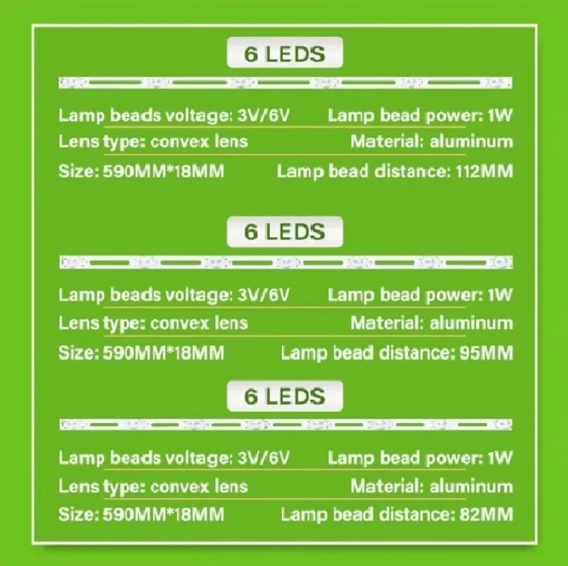 DJ-32D06 lights 3V 6V 590MM long LCD TV universal universalled tv backlight 32 inch strip