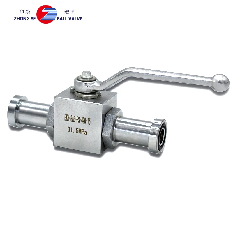 Chinese factory BKH-SAE-420-15  Hydraulic High Pressure Ball Valve  with spiral flange  for hydraulic system