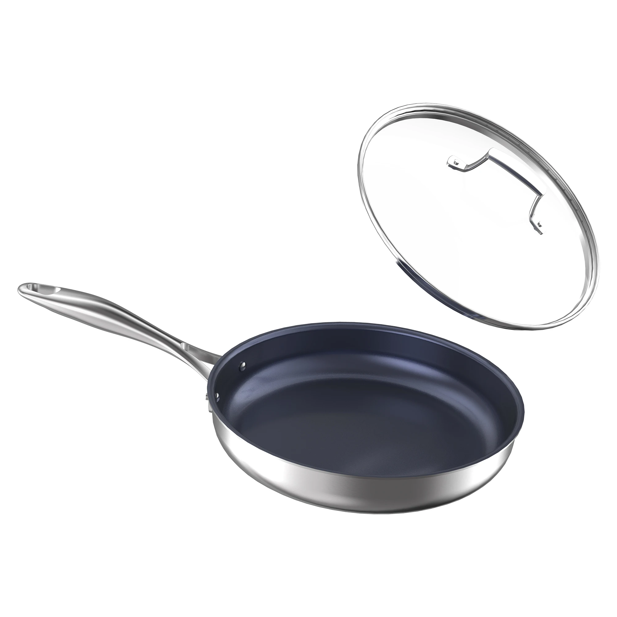 Professional Custom 26cm Durable Titanium Composite Nonstick Frying Pan With Handle