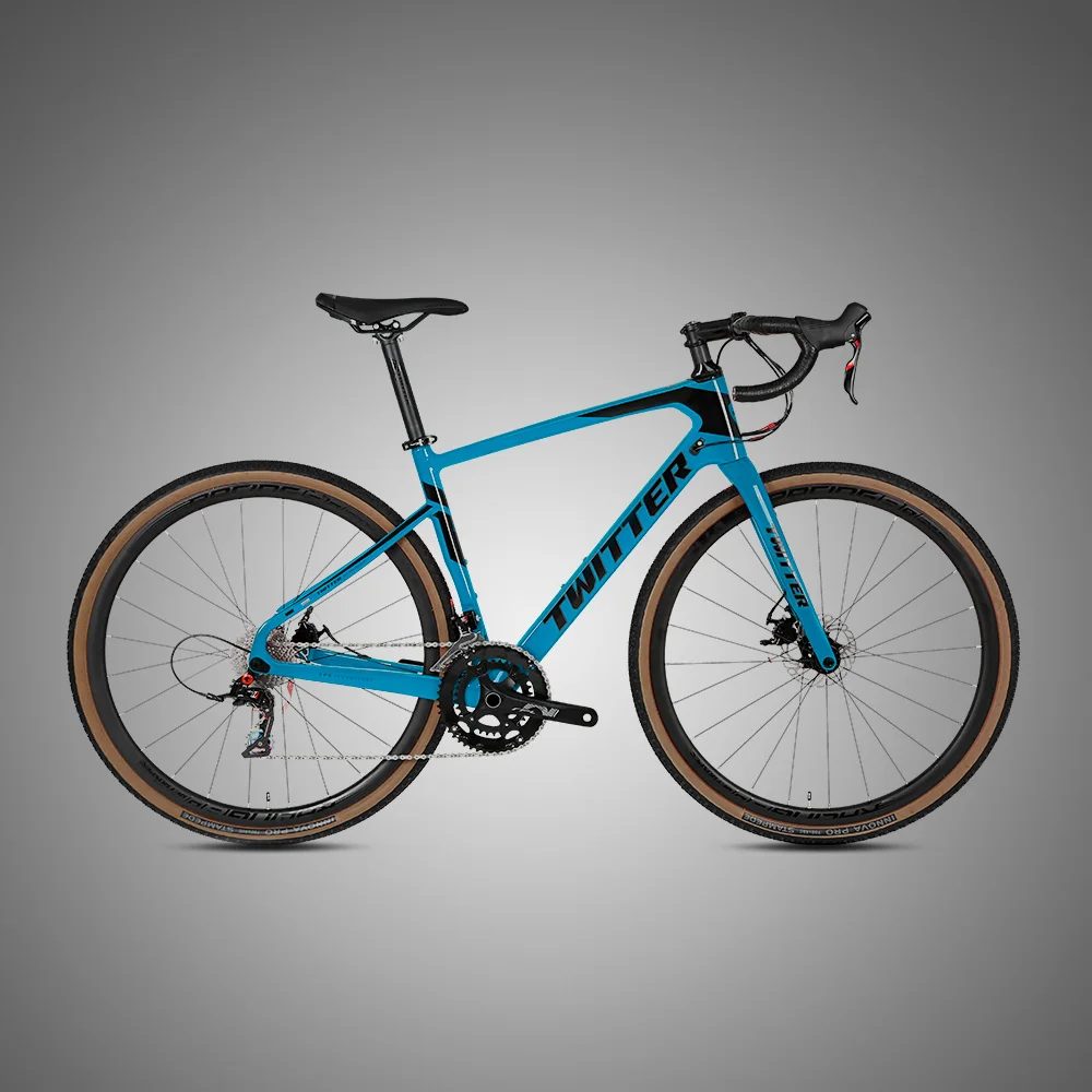 700Cx40C Tire Carbon Frame Gravel Bike with SRAM-APEX 11 Speed Groupset and Cable-Actuated Hydraulic Disc Brake Thru Axle Hub