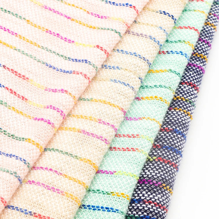 Eco Friendly 100% Polyester 270gsm Yarn Dyed Super Soft in Stock Knit Hacci Sweater Fabric