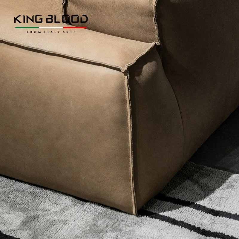 china factory sofa modern oil wax cowhide genuine light nubuck leather sofa sets