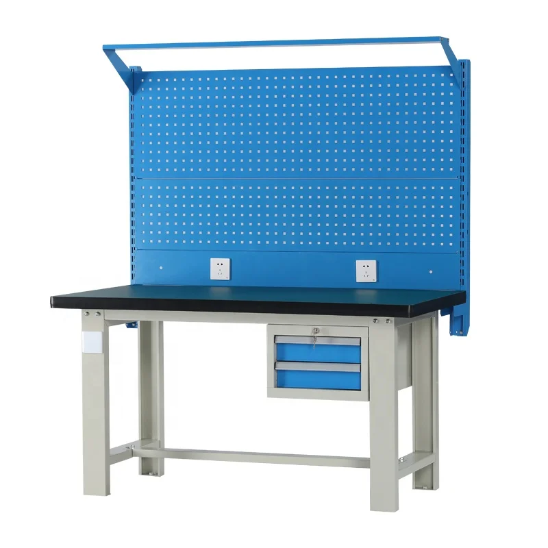 Tool Cabinets Factory Metal Tools Operation Table Workbench with Hanging Board for Workshop
