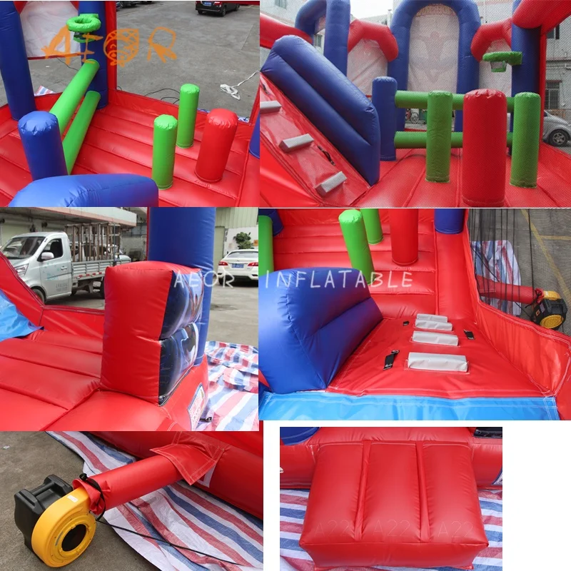spiderman inflatable castle and slide combo inflatable kids bouncer for sale