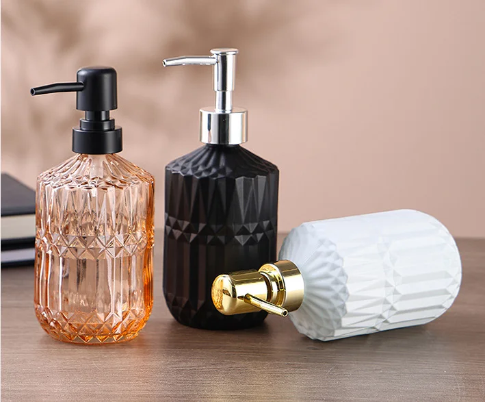 Custom Factory Price Home Washroom Accessories Soap Dispenser Marble Effect Resin Bathroom Set