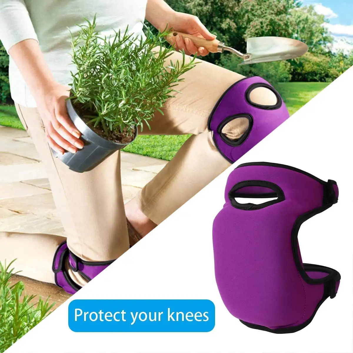 Factory neoprene thick soft memory foam kneeler kneepad labor protection guardener knee pad for gardening cleaning floor work