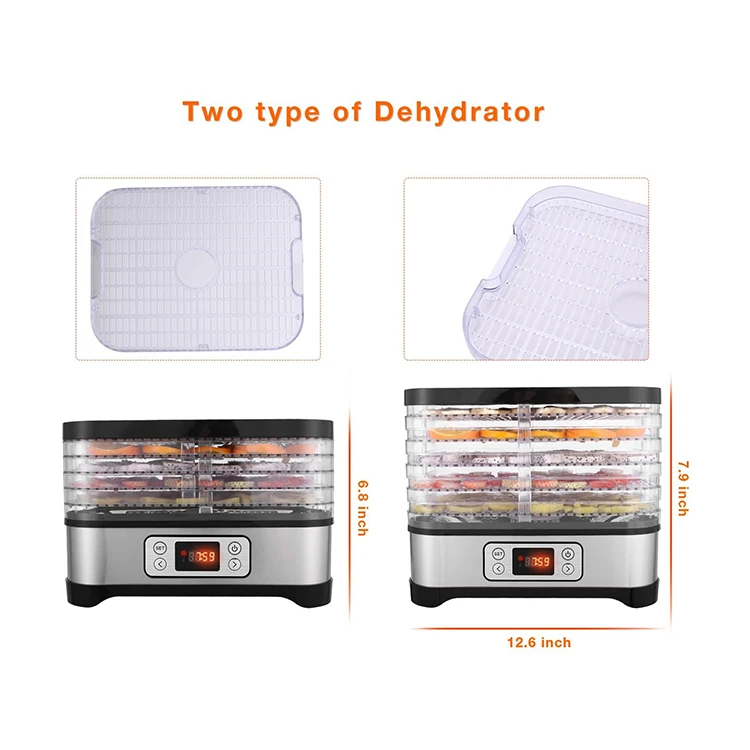 Vasion 5 tray electric square food dehydrator fruit drying machine