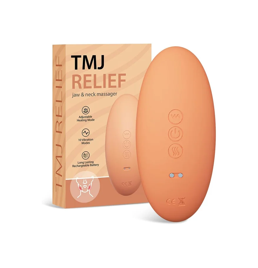 Clinically Recommended Ergonomic Jaw Pain Massager Dual Head 10 Vibration Modes TMD&TMJ Pain Relief Massager for Professionals
