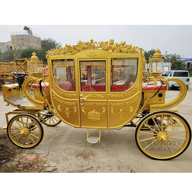 Luxurious Elegant Princess Royal electric carriage Classic Wedding Sightseeing Horse Drawn Carriage leisure travel vehicle