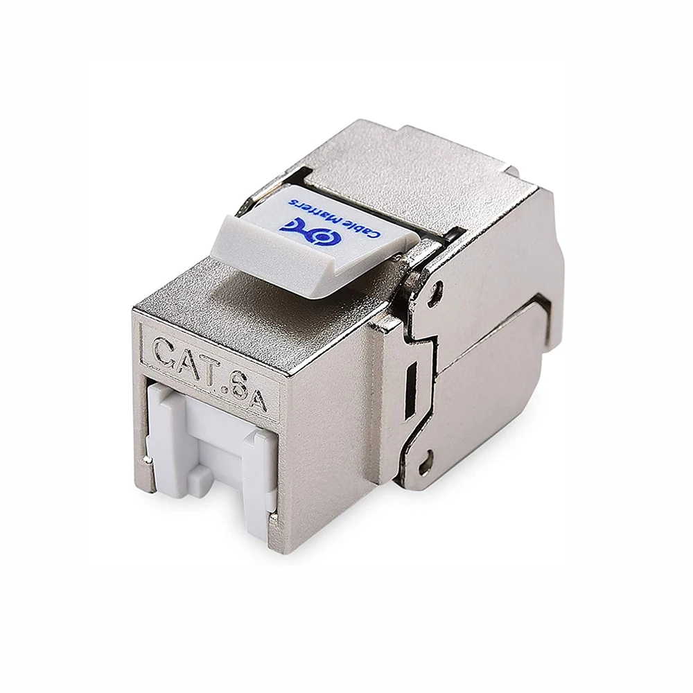 Module Toolless Cat6a Rj45 Shielded Keystone Jack With Integrated Shutter