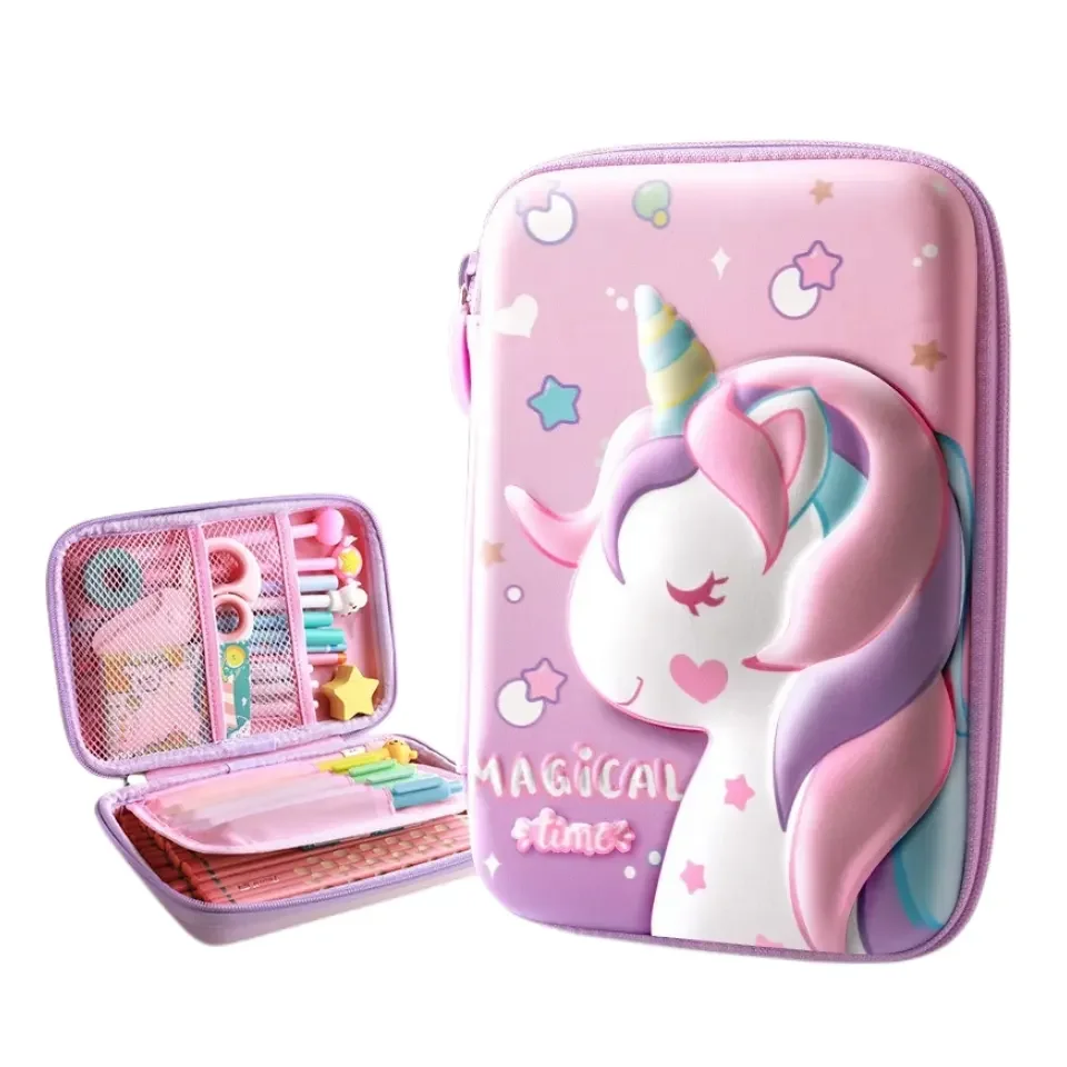 Design Lightweight & Durable EVA 3D Unicorn Pen Case - Large Capacity, Perfect for School Supplies & Stationery Lovers