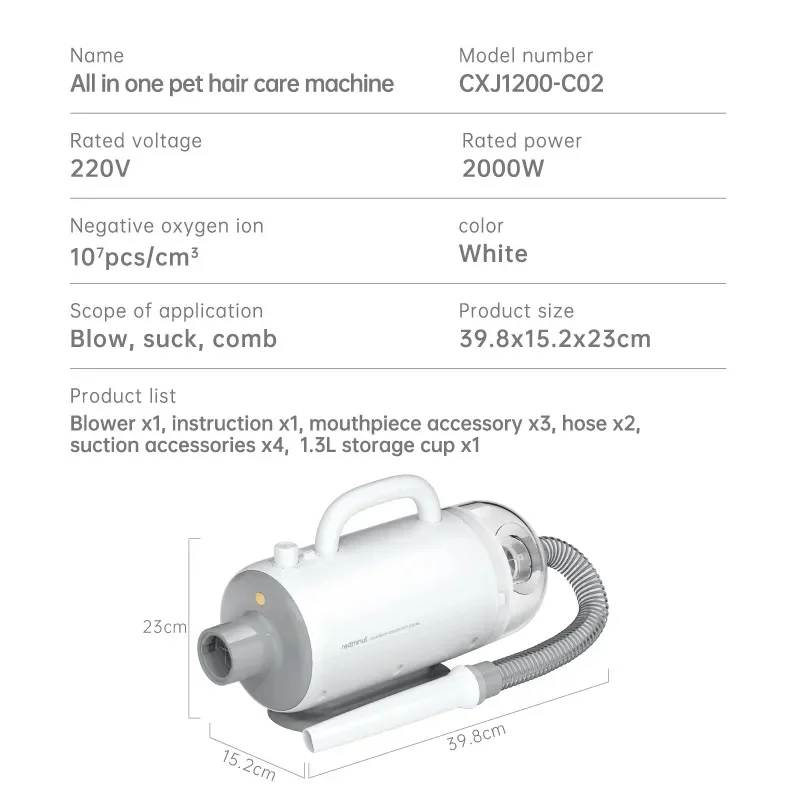 Amazon Hot Products Smart Hair Dryer With Comb Hair Straightener Salon Slicker Brush Pet Hair Cleaner Brush Secadora Para Perros