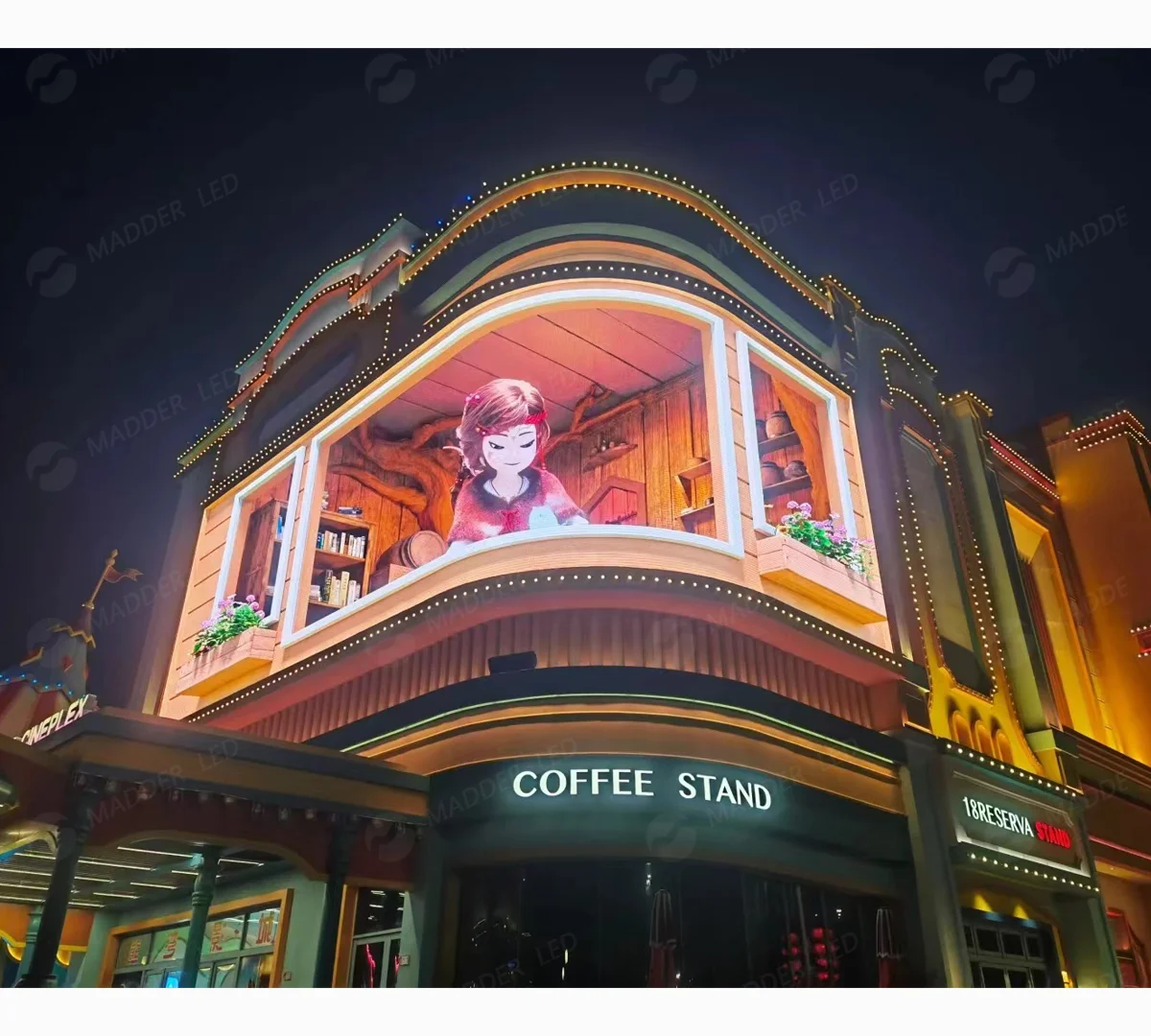 led screen display for airport ultra-clear film screen for school low power consumption U-shaped screen indoor