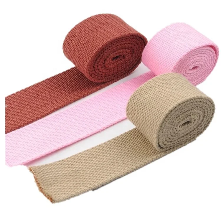 New Polyester Cotton Luggage Belt Belt Color Ribbon Polyester Cotton  Ribbon Luggage Shoulder Strap Hand Strap