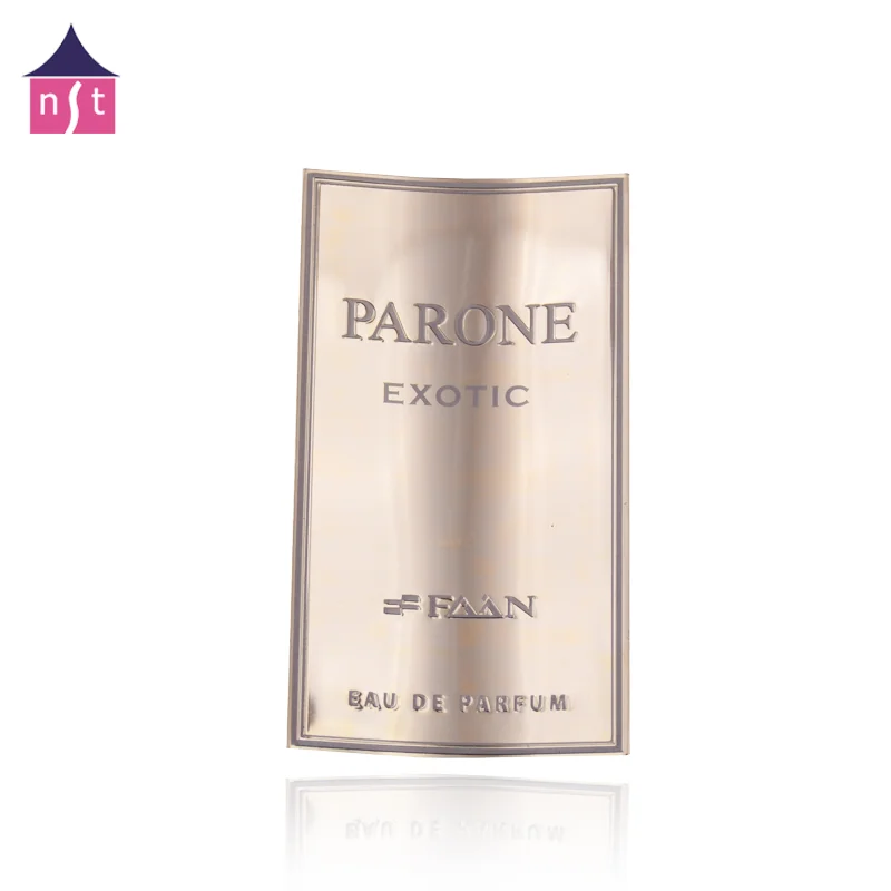 Изготовление на заказ различных брендов самоклеящихся металлических наклеек с высококачественным тиснением, этикетка для духов, алюминиевая этикетка