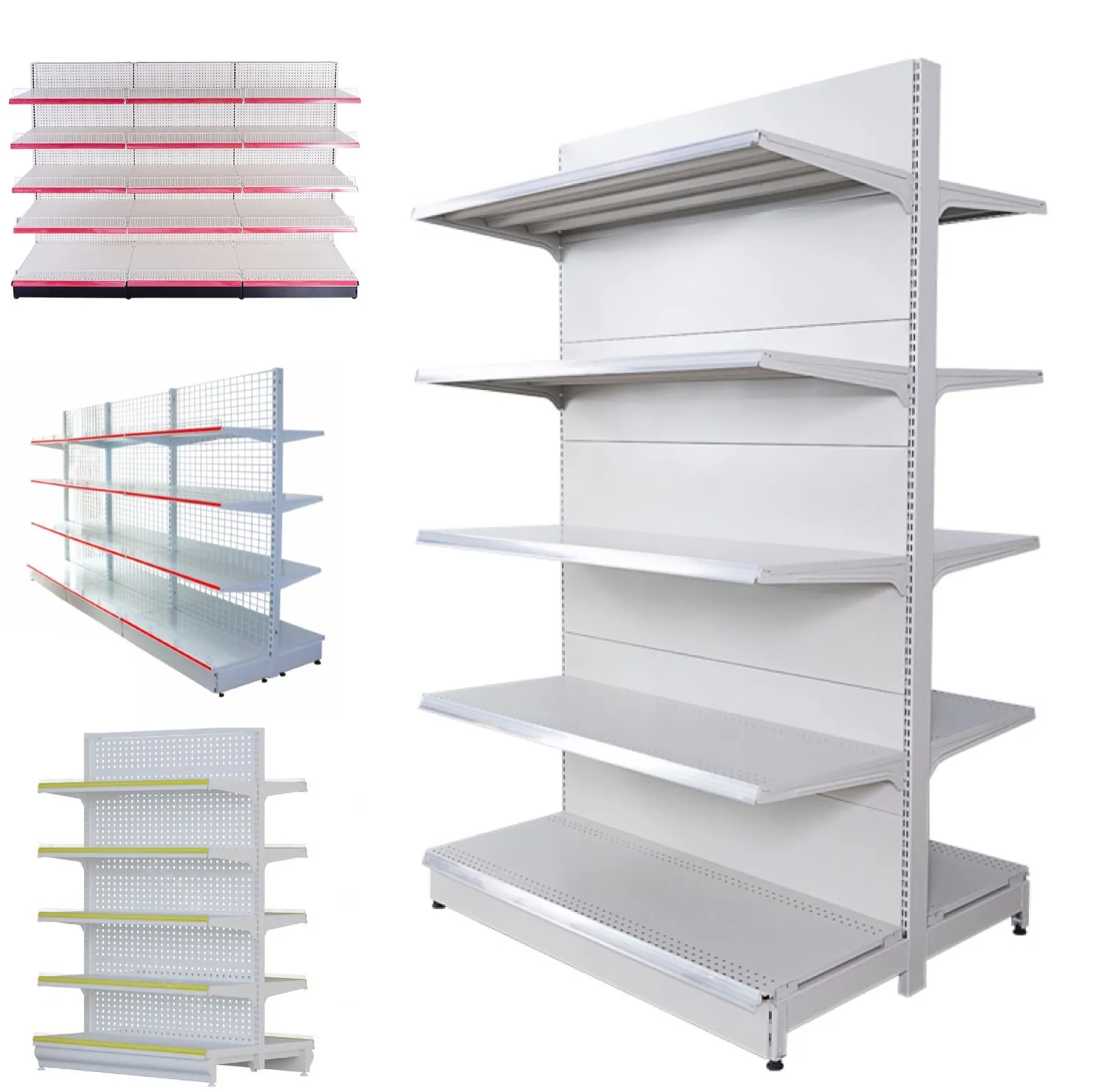 Двойные/односторонние стеллажи для супермаркета, стальные полки, стеллаж для супермаркета