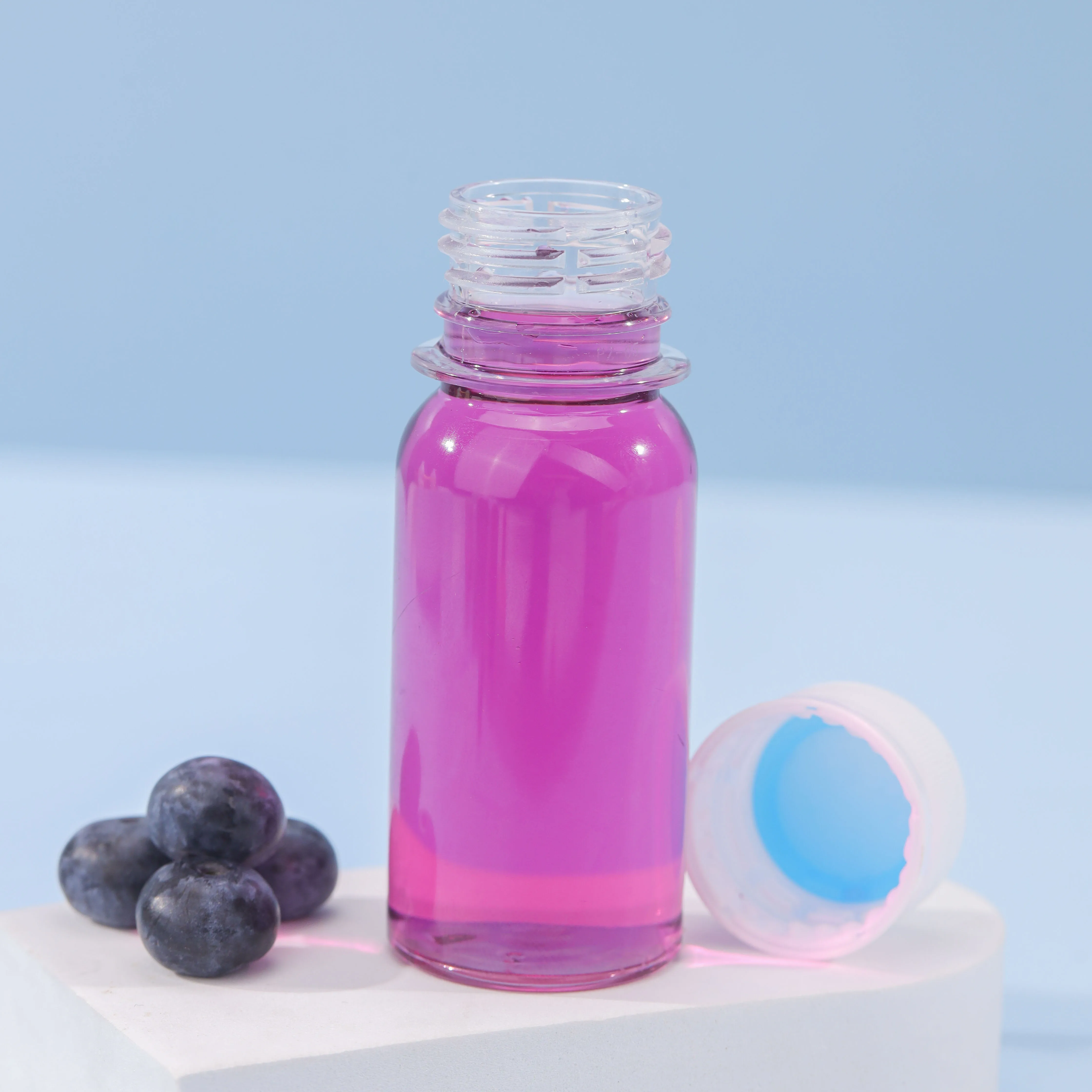 2oz 60ml Round Beverage Juice Bottle Sealed Milk Tea Plastic Bottle With Label And Plastic PP Lid