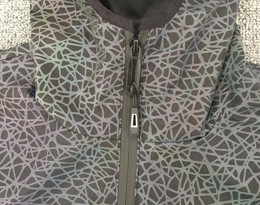 
Custom unisex holographic high visibility reflective jacket waterproof blank street wear windbreaker zipper rainbow reflective 