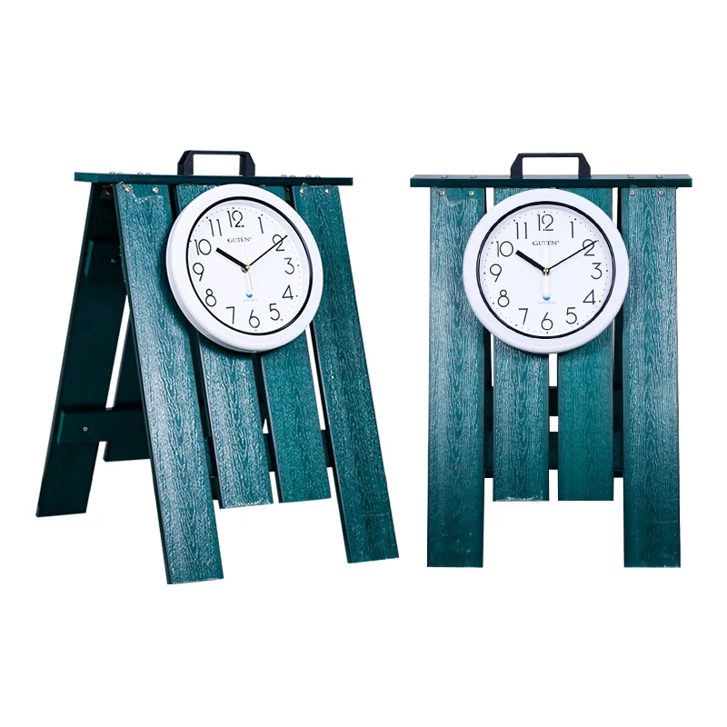 High Quality Plastic Wood Clock Easel stand with handle 10.5 inch removable clock frame tee time sign for golf course