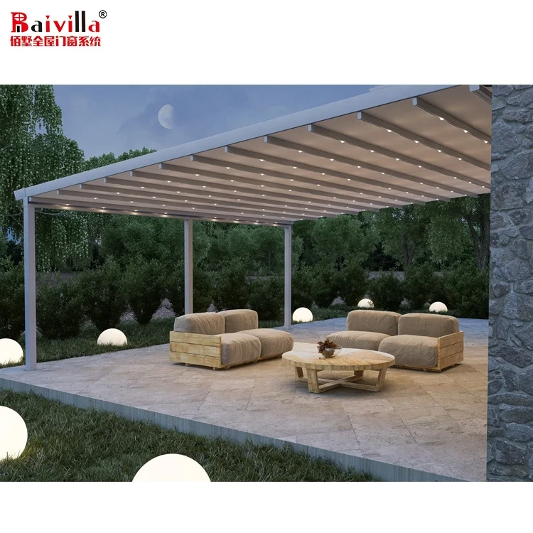 Прочная беседка темно-серого цвета для сада, Новейший современный дизайн