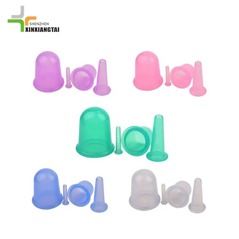 4pcs Silicone Massage for Face Body Spa Cupping Suction Cups Anti Cellulite Vacuum Cupping Cans Face Lifting Back Massager