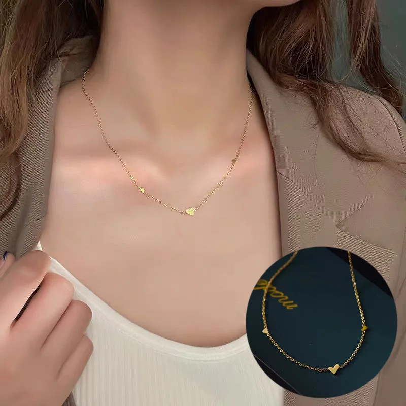 Новый Дизайн 18K позолоченное Сердце ожерелье ювелирные изделия из нержавеющей стали мини-Сердце для женщин