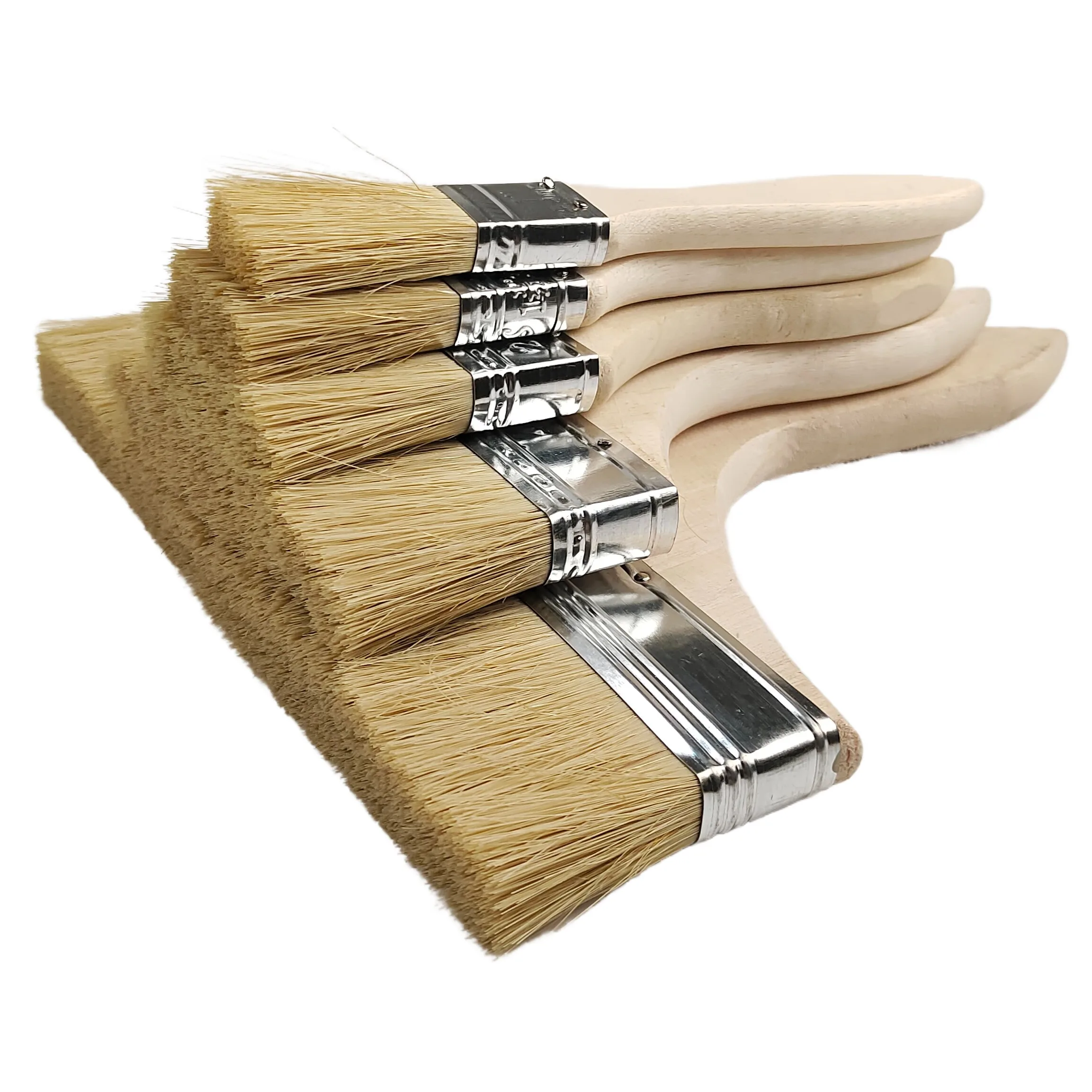 Wood Handle Flat Bristle Paint Brush Wall Painting Brush for Wall Cabinets House Touch-ups Dust Cleaning Industrial